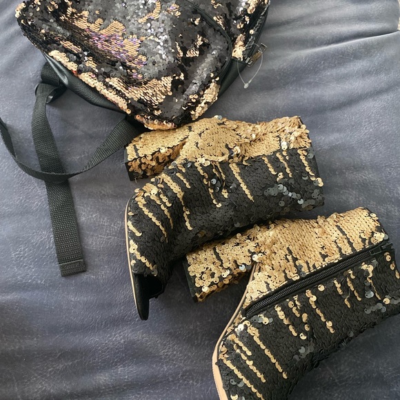 Sequin booties ad book bag - Picture 4 of 4